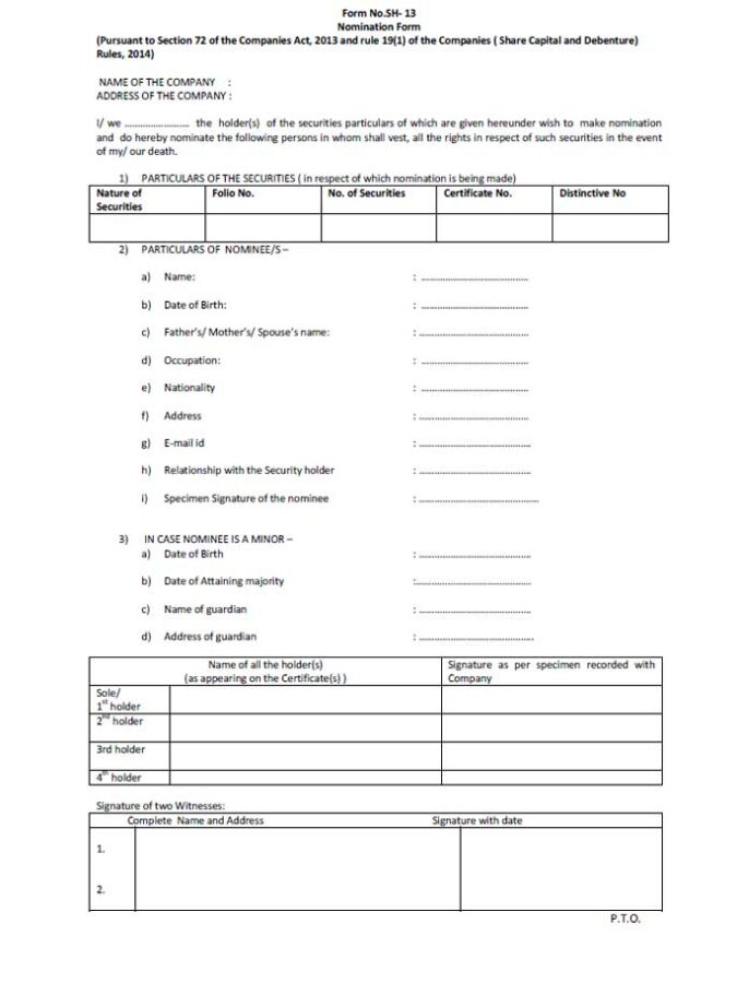 JBMA Form for Registering Updating Nominee Details - JBM Group